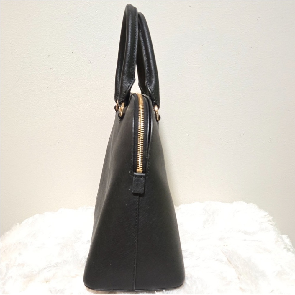 Michael Kors Cindy Large Black Leather Dome Satchel Bag - Like New - Picture 5 of 12